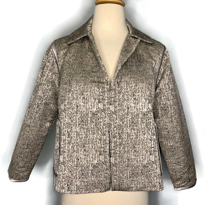 Reweave La Platinum Brocade Texture Crop One Of A Kind Box Jacket Size Xs